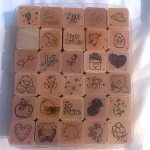 DOTS super set rubber wooden stamp set.